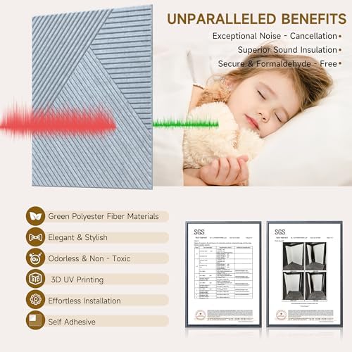 Acoustic Panels, 6 Pack, 23.6" x 23.6", Sound Panels - Image 3