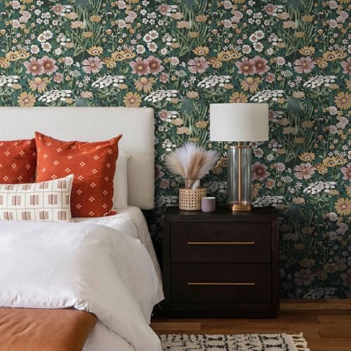 Orainege Peel and Stick Wallpaper Boho Vintage Floral Wallpaper - Image 6