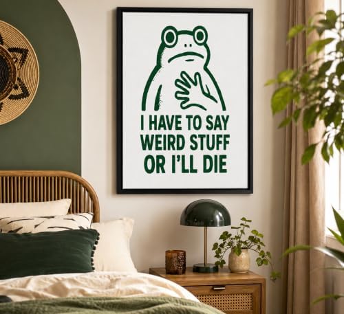 Framed Funny Frog Canvas Wall Art, Whimsical Picture Wall Decor - Image 4