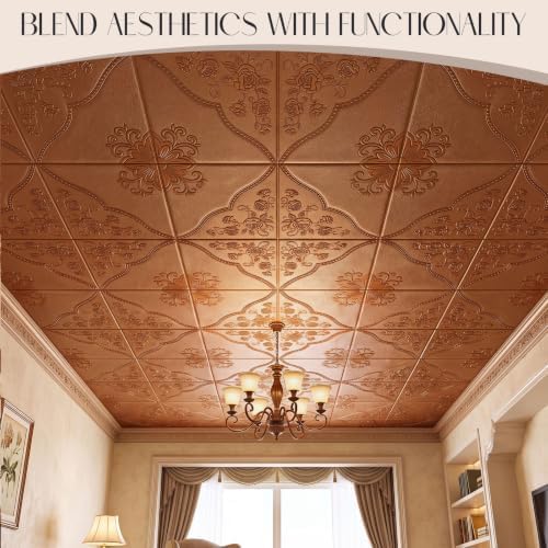 Nuanchu 40 Pcs 13.8 x 13.8 Inch Ceiling Tiles Peel and Stick - Image 5