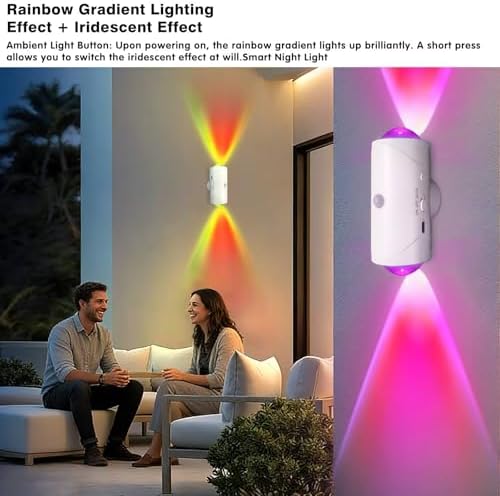 Rechargeable Motion Sensor Light Indoor, Magnetic RGB Wall Sconces 2 Pack - Image 3