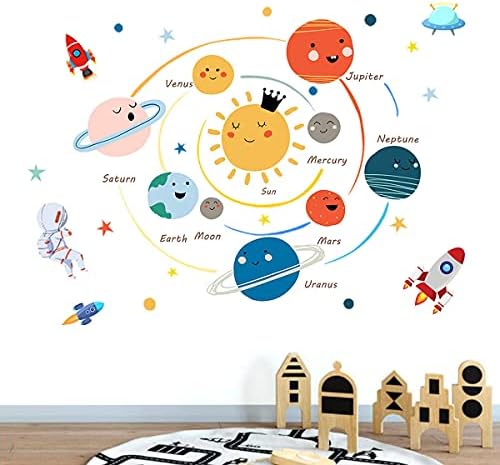 Space Planet Kids Wall Stickers, Large Educational Wall Decals by LOMILY-LOVEMYHOME