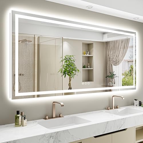 77x36 LED Bathroom Mirror with Lights, Lighted Vanity Mirror by YEELAIT