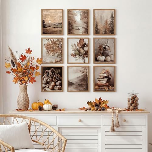 Benjia 10Pcs 8x10 inch Fall Wall Art Prints, Retro Rustic Aesthetic Vintage - Image 4