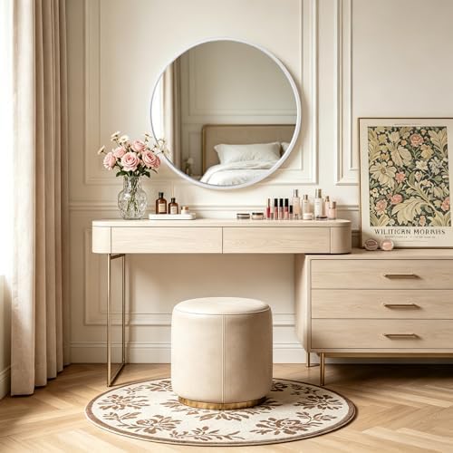WallBeyond Round Wood Mirror 32 inch Circle Wall Mirror - Image 4