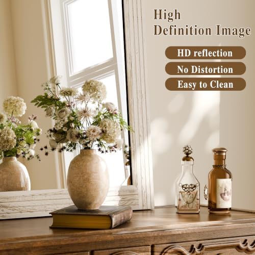 Rectangular Wall Mirror 30" x 40", Solid Wood Frame Bathroom Mirror - Image 5