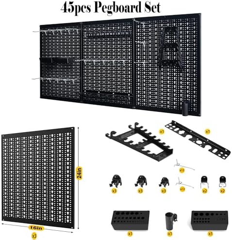 Ultrawall Peg Board Wall Organizer 4 ft. Metal Garage Wall Pegboard - Image 3