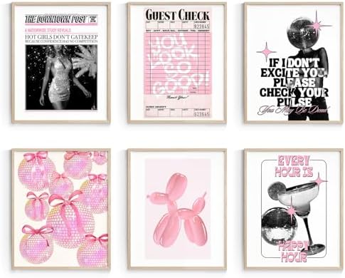 Habseligkeit Pink Fashion Wall Art Prints, Trendy Cute Wall Art Posters by Habseligkeit