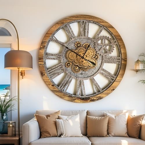 ImprovingLife The Gears Clock 36'' Inch Real Moving Gear Wall Clock Vintage - Image 2