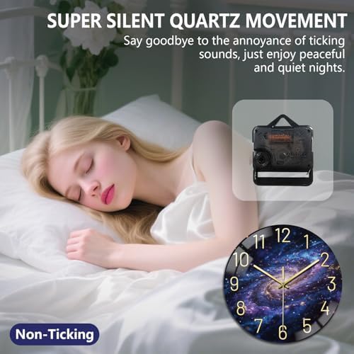 peacoblue Galaxy Stars Wall Clocks Battery Operated - Image 4