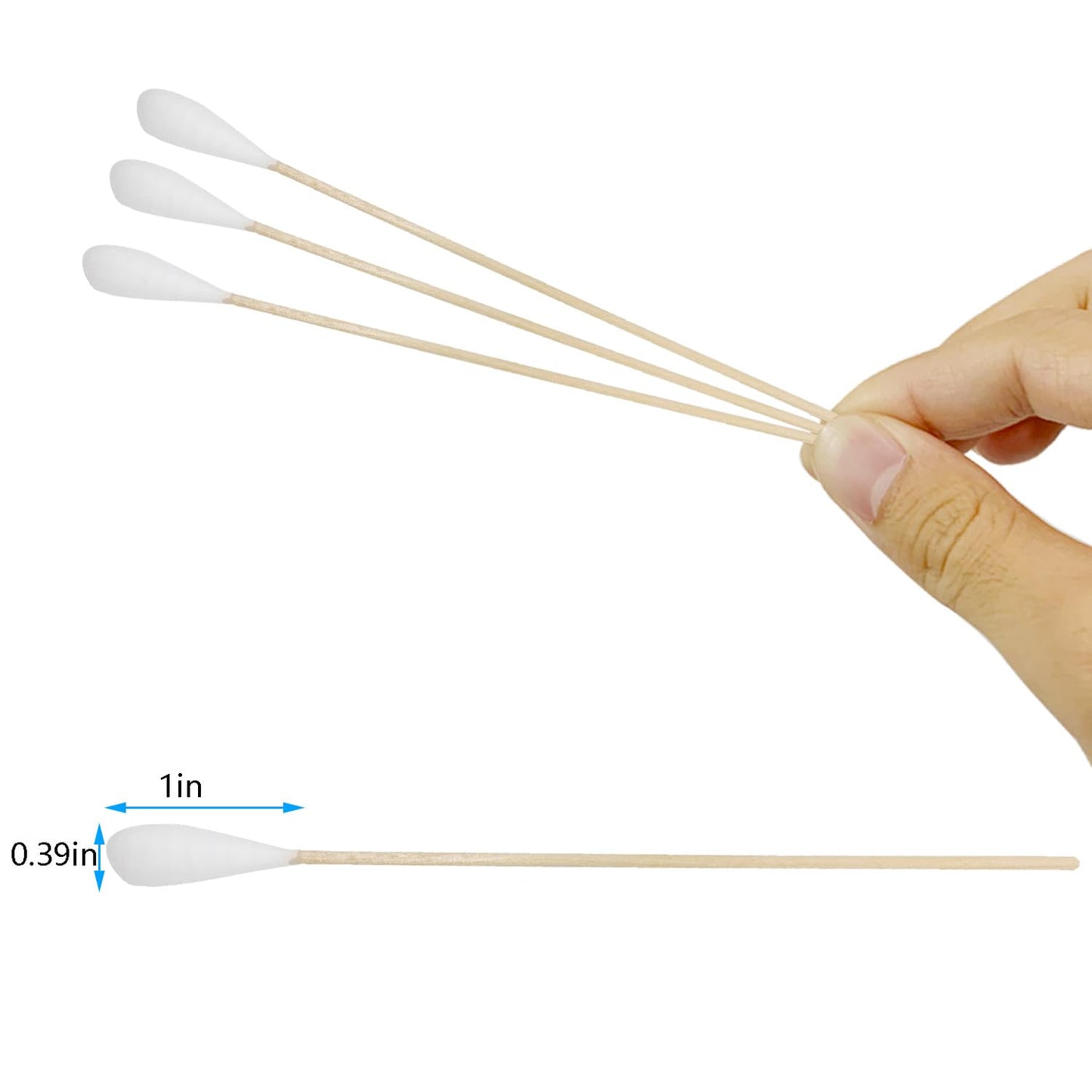 6 Inch Long Cotton Swabs (Large Size) 600pcs for Pets, Gun Cleaning or Makeup