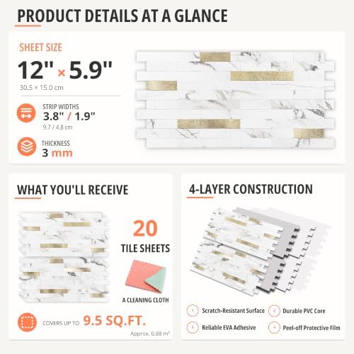 StyloVue 20 Sheets Peel and Stick Backsplash - Image 4