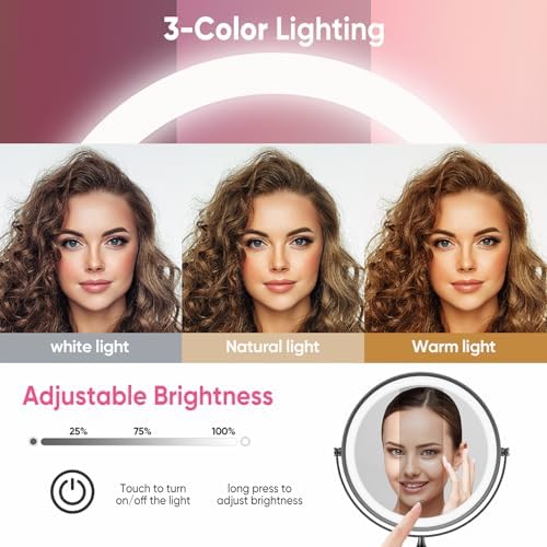 FASCINATE 8" Rechargeable Wall Mounted Makeup Mirror - Image 3