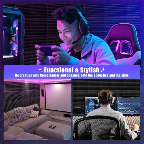 VallisCo 52 Pack Acoustic Panels 1 X 12 X 12 Inch Upgraded, Acoustic Foam Panels - Image 4