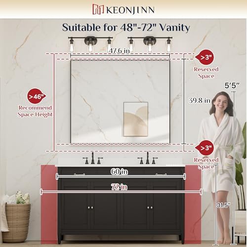 Keonjinn 48x40 Inch Nickel Bathroom Mirror - Image 2