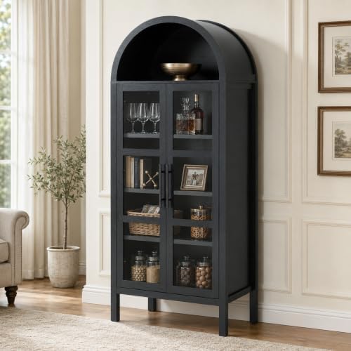 72" Tall Arched Cabinet with Glass Doors by StellaMia