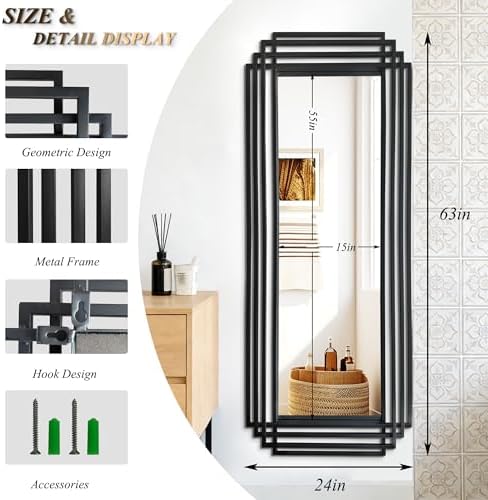 63"x24" Large Rectangle Decorative Mirror - Image 2