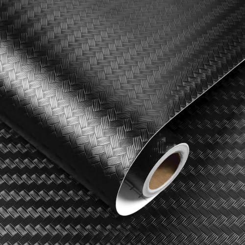 Decotalk Black Weaving Textured Wallpaper Peel and Stick 17.7x120 Inch - Image 2