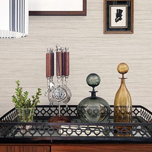 Scott Living 2964-25962 Barnaby Off-White Faux Grasscloth Wallpaper - Image 2