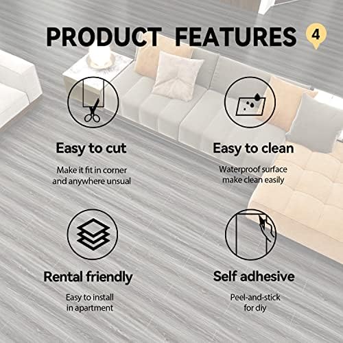 Woodgrain Vinyl Floor Roll, 11.8" x 118", Quick‑Apply Peel & Stick - Image 4