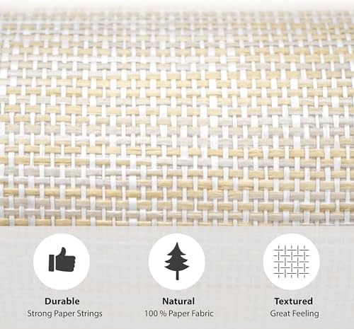Ansehan Wallcovering W1021 Burlap Collection 36" W x 8 Yard L, Natural Paper - Image 5