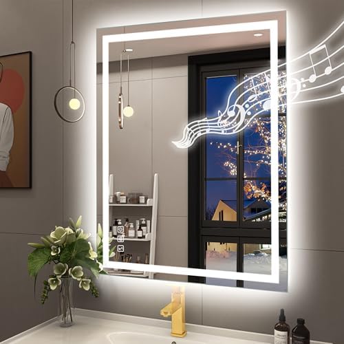 STARLEAD 28"x36" Bluetooth LED Bathroom Mirror by STARLEAD