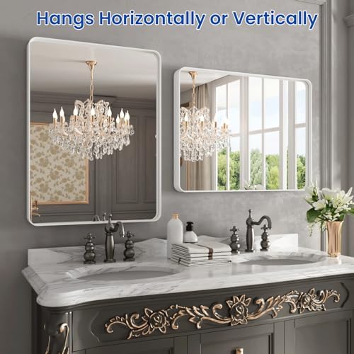 WEER White Bathroom Vanity Mirror 22x30 Inch - Image 5