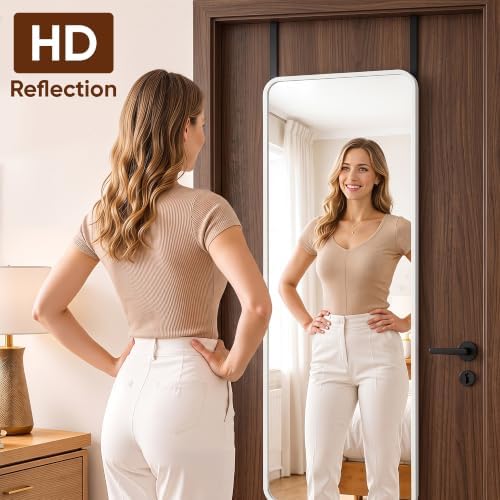 Suidia Full Length Mirror Over the Door&Wall Mounted, HD Shatterproof, Hanging - Image 4