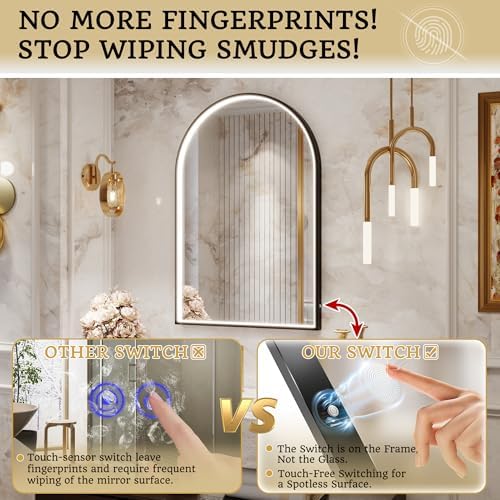 24x36 Arched LED Bathroom Mirror - Image 2