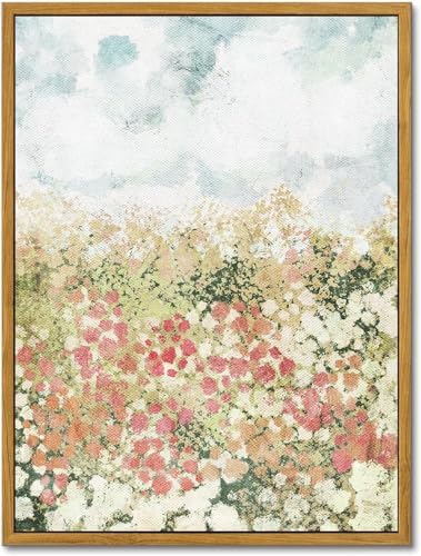 KBKBART Framed Country Wildflower Canvas Wall Art Spring Flower Prints by KBKBART