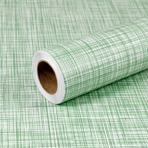 Green Grasscloth Wallpaper 17.3"x 236" Peel and Stick Wallpaper Self-Adhesive by MeenJewe