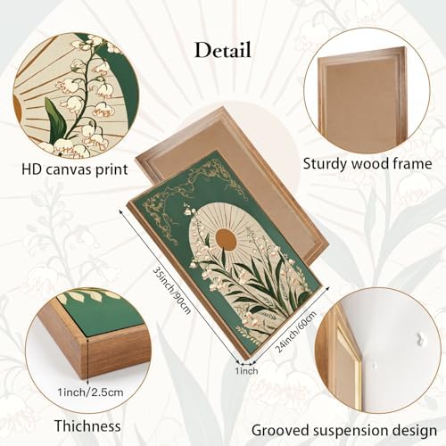 CHDITB Bohemian Sun Floral Framed Canvas Wall Art Set, Mystical Nature Wall - Image 6
