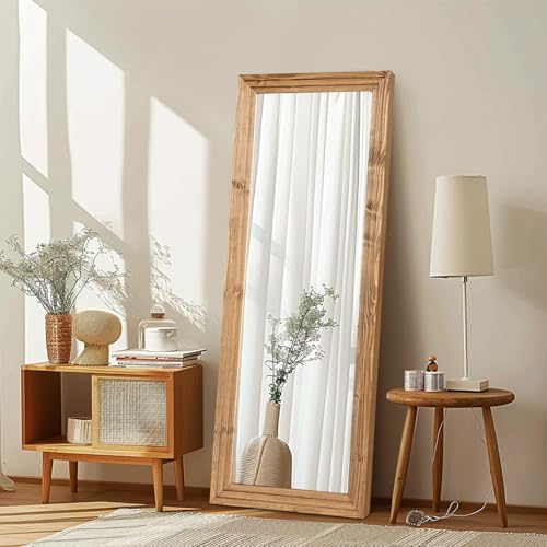 58x22in Full Length Mirror, 3-Tier Stepped Solid Wood Frame by ABSWHLM