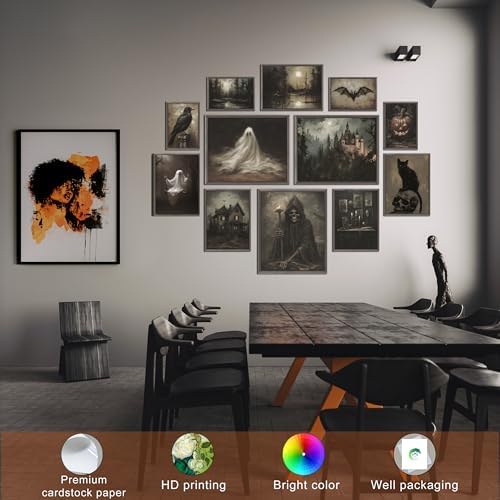12 Pcs Gothic Halloween Wall Art - Image 7