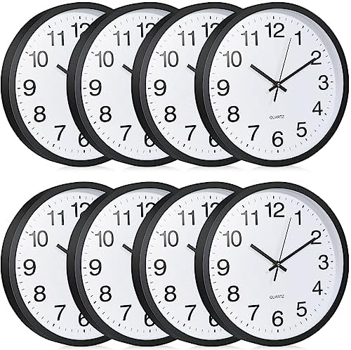 Inbagi 8 Pcs Wall Clock Bulk Silent by Inbagi
