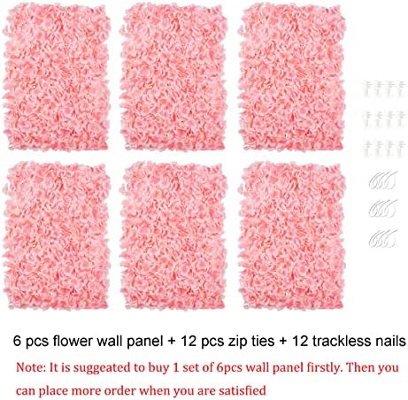 BLOSMON Flower Wall Panel Backdrop Decor Blush Artificial Floral Backdrop - Image 6