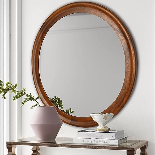 CULER Round Wall Mirrors 36 Inch, Wood Mirror - Image 4