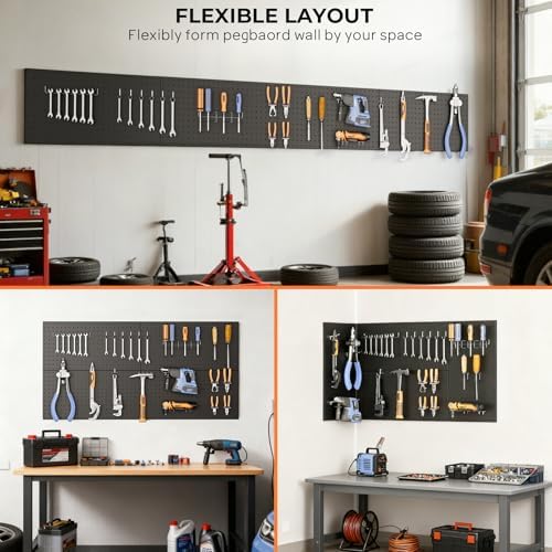 INCLY 4 Pack 12"x24" Upgrade Thicker Heavy Duty Metal Peg Board - Image 6