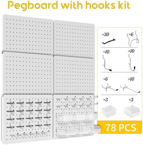Pegboard Organizer Kit, 6 Pack 14.76x10.82 in Metal Panels - Image 2