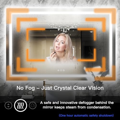 ISKM 40x38 LED Mirror for Bathroom, Front and Back Lit - Image 3