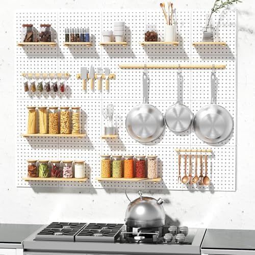 FZK Modular Plastic Pegboard Wall Organizer Kit, 4 Panels - Image 6