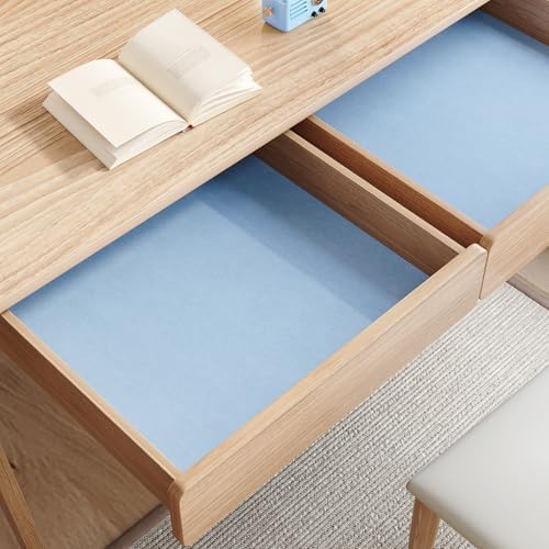 Baby Blue Peel and Stick Wallpaper Self Adhesive Light Blue Velvet Drawer Liner - Image 4