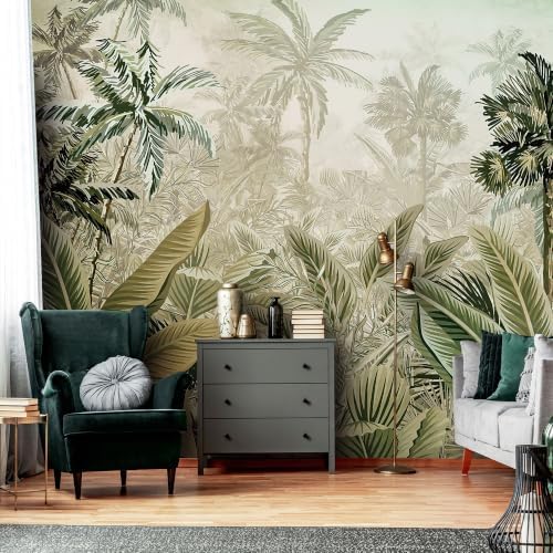 A self-Adhesive Mural of Tropical Rainforest Style Plants, Tropical Trees - Image 2