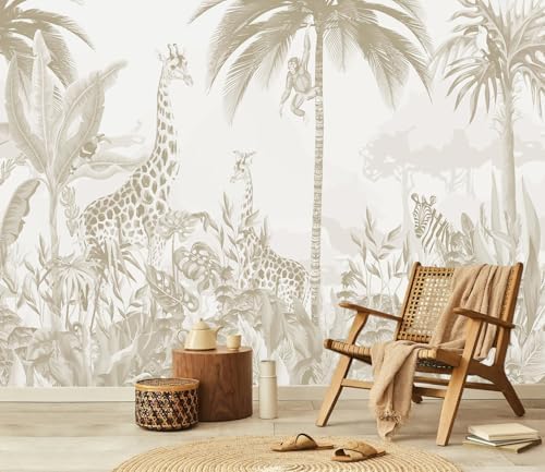 PYFFYP-Safari Jungle Peel and Stick Tropical Wallpaper murals - Image 3