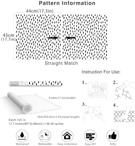 HAOKHOME Black White Wallpaper Peel and Stick - Image 7