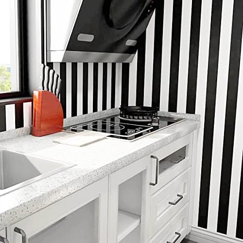 Black and White Striped Peel and Stick Wallpaper Self-Adhesive Removable - Image 6