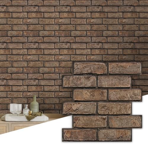 Commomy 3D Peel and Stick Brick Tiles 10 pcs 11.8" x 11.8" by CommomyDecor