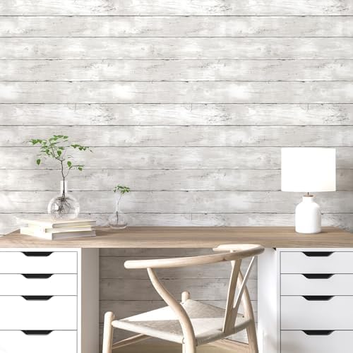 Yun-aeon Natural Wood-White Contact Paper Peel and Stick Wallpaper - Image 5