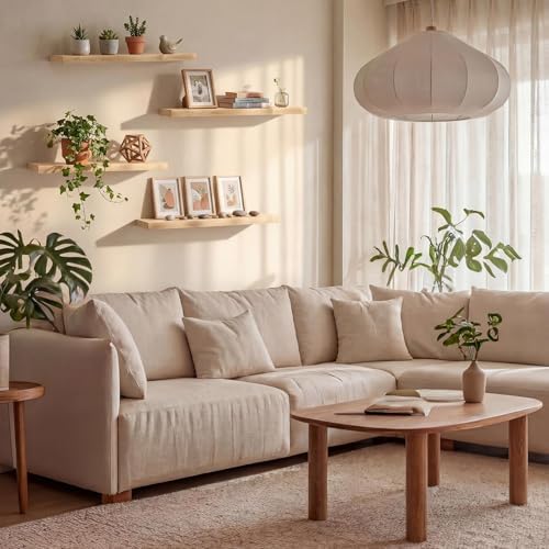 Pinkunn 4 Pcs Floating Shelves for Wall Rustic 15.75 Inches Wooden Floating - Image 6