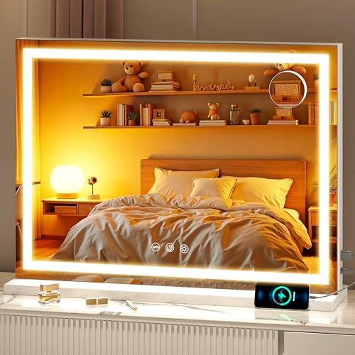 Vanity Mirror with Lights, Dimmable 3 Modes, Memory Function, Smart Touch by BatusoMirrors